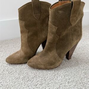 Isabel Marant Tan Suede Heeled Boots